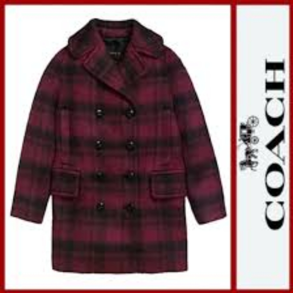 Coach cranberry peacoat